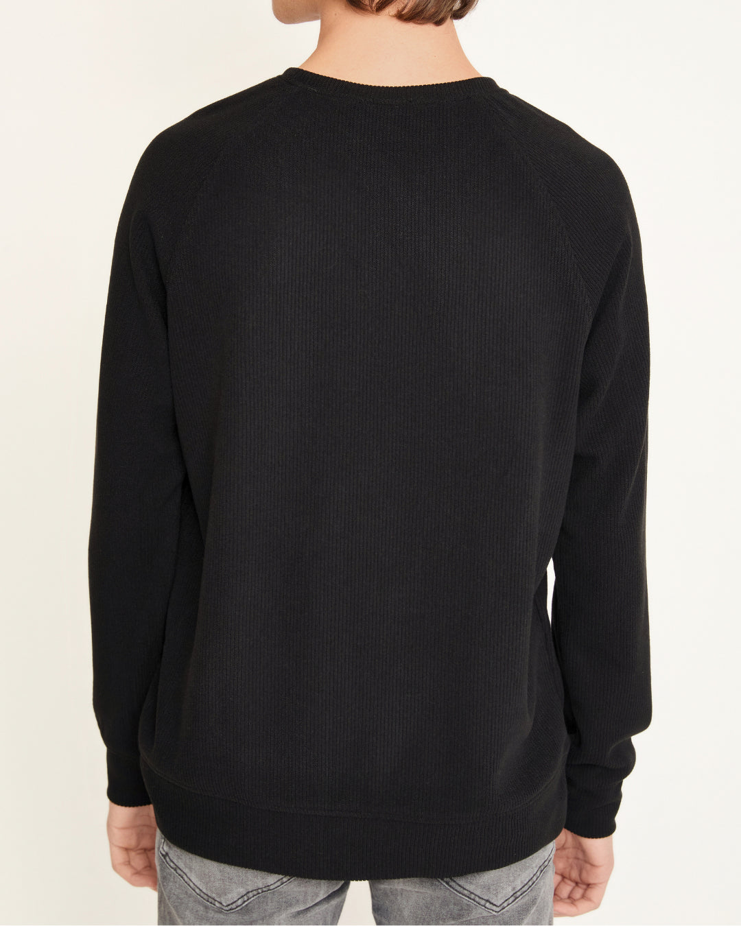 Reglan Kol, Relaxed Fit Unisex Siyah Triko