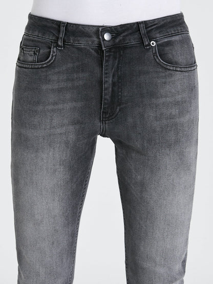 Slim Fit Gri Kot Pantolon