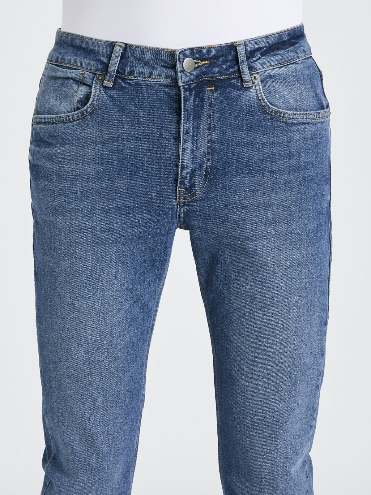 Slim Fit Buz Mavisi Taşlama Kot Pantolon