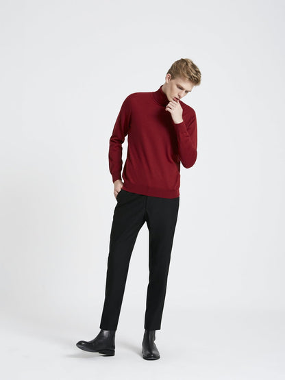 Bordo yünlü balıkçı model kazak.