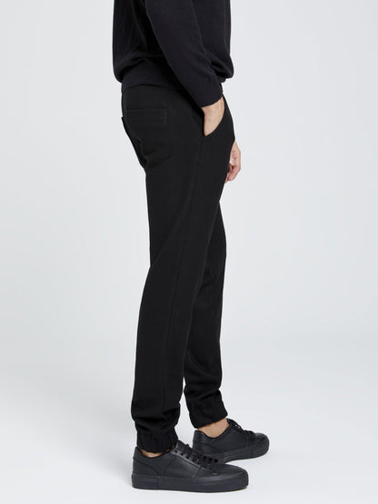 Yünlü Örme Siyah Eşofman Pantolon - Wooly Jogger / Black