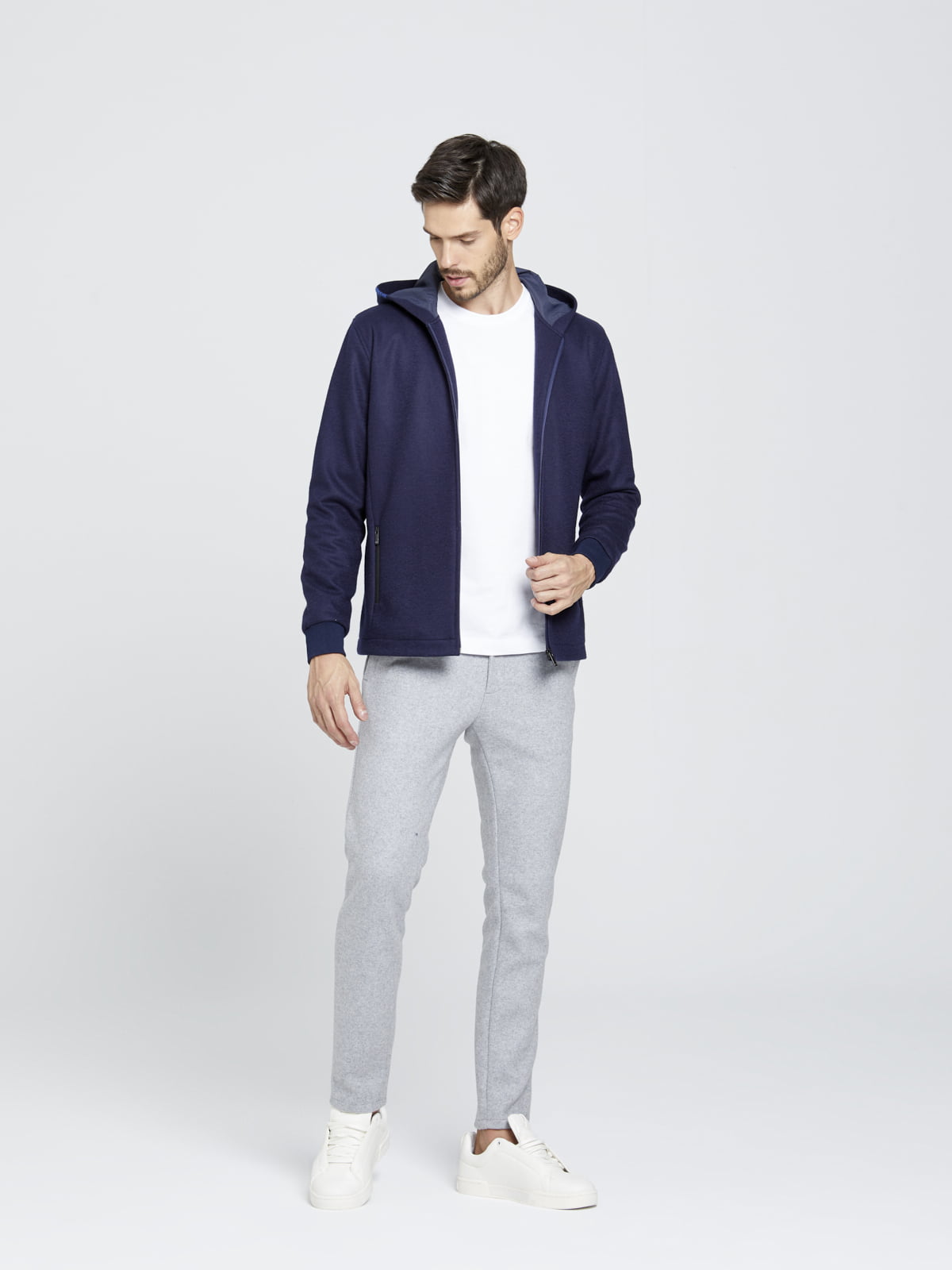 Gri Yünlü Spor Pantolon