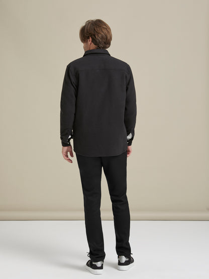 Yün Flanel Siyah Örme Chino Pantolon - Flannel Chino / Black