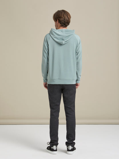Firca Baskili Mavi Reglan Kol Hoodie - Iconic Hoodie / Aqua