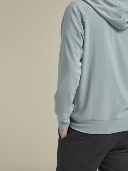 Firca Baskili Mavi Reglan Kol Hoodie - Iconic Hoodie / Aqua