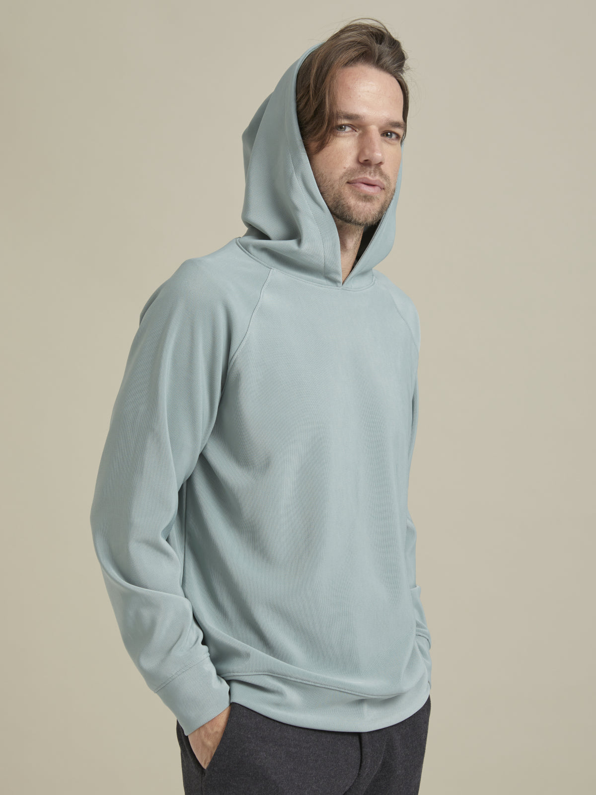 Firca Baskili Mavi Reglan Kol Hoodie - Iconic Hoodie / Aqua
